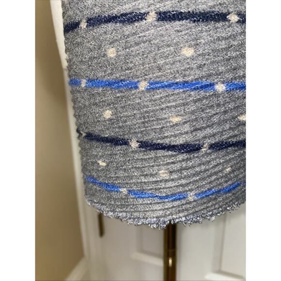 Pleated Oversized Scarf Ivory Gray Pleated Super Soft - Picture 2 of 5